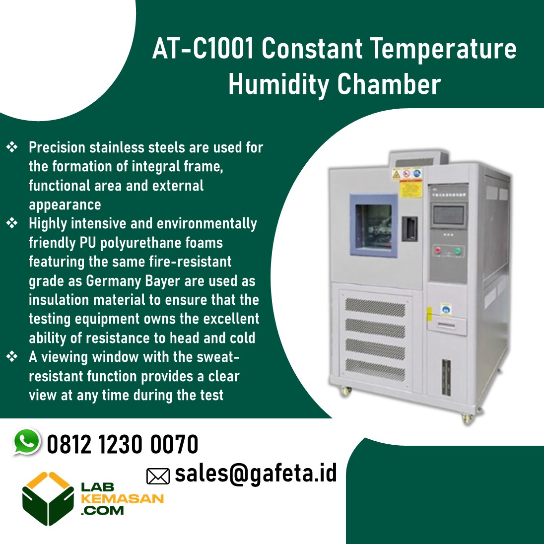 Alat Uji Stabilitas Temperature & Humidity Climatic Chamber AT-C1001